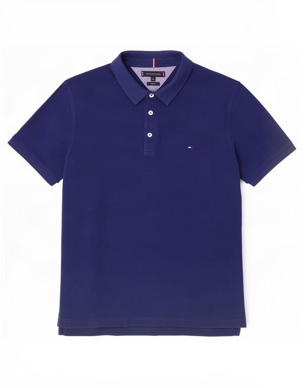 Tommy Hilfiger Мужская рубашка-поло приталенного кроя 2XL Темно-синяя хлопковая