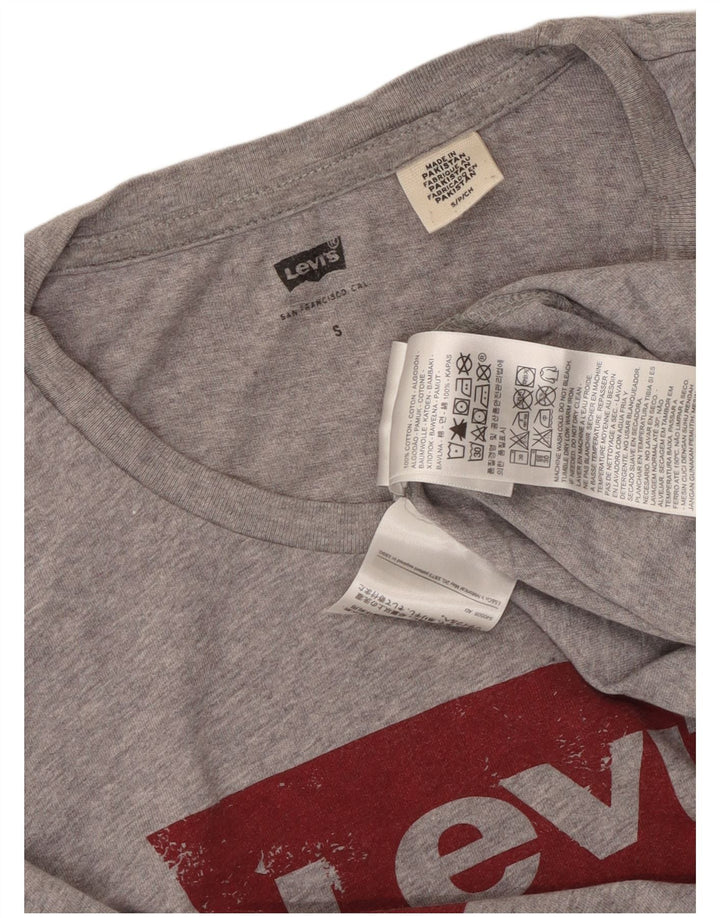 Мужская футболка с рисунком Levi's, маленький серый хлопковый топ в крапинку