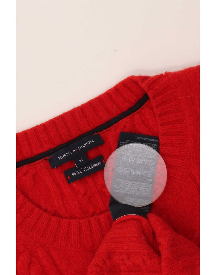 Женский джемпер с круглым вырезом Tommy Hilfiger UK 12, средний красный, шерсть