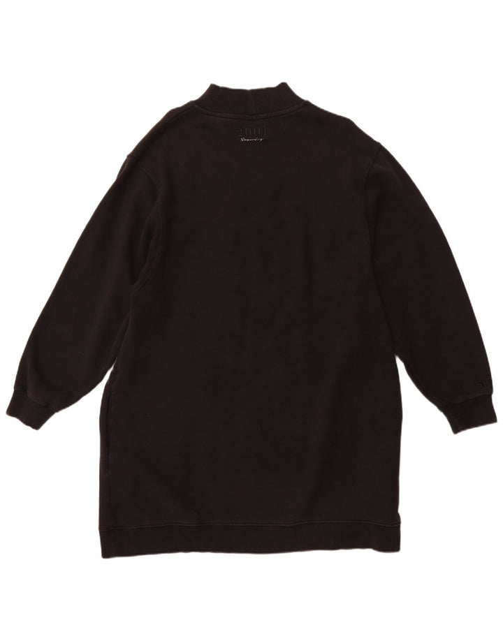 Женский свитер-джемпер с рисунком SUPERDRY, Великобритания 14, большой черный хлопок