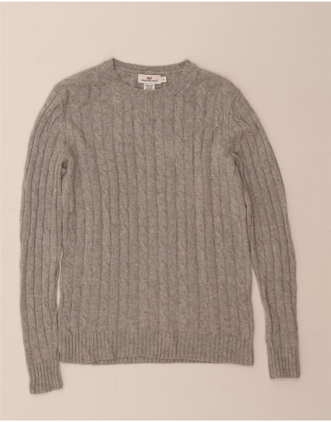 VINEYARD VINES Womens Crew Neck Jumper Sweater Small Grey Wool Vintage Vineyard Vines and Second-Hand Vineyard Vines from Messina Hembry 