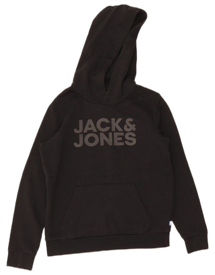 Джемпер с капюшоном Jack & Jones для мальчиков 15–16 лет, средний черный, полиэстер