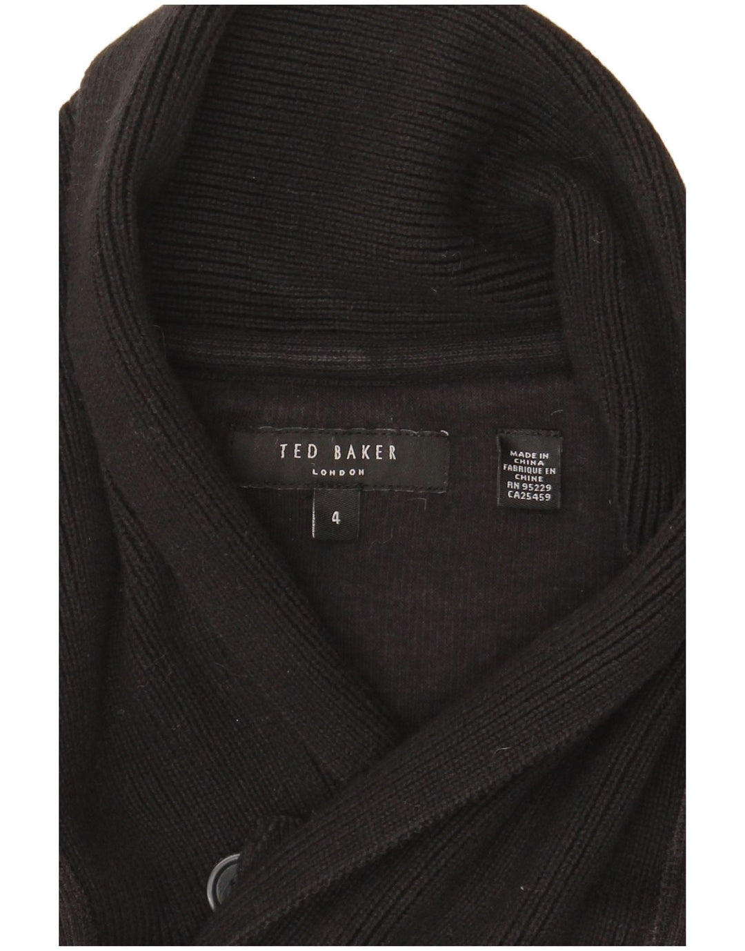 Мужской джемпер с отложным воротником Ted Baker, размер 4, большой черный