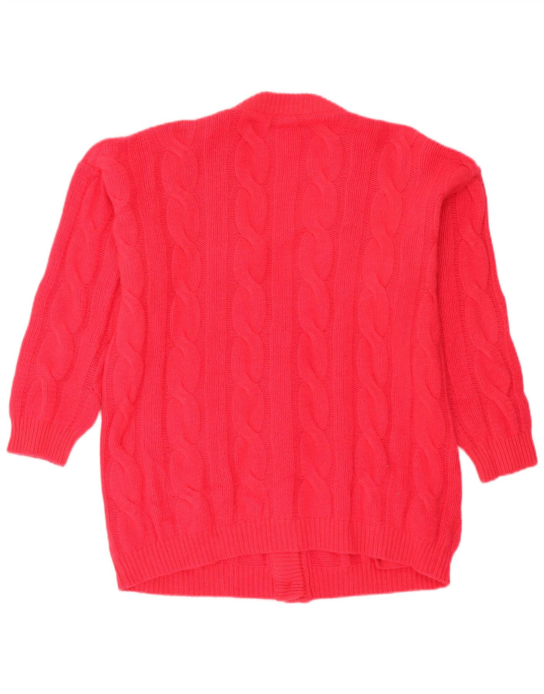VINTAGE Womens Cardigan Sweater UK 20 2XL Red Wool