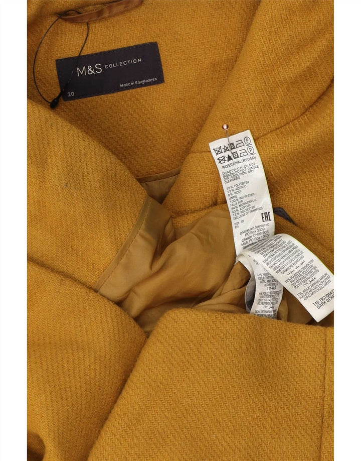 Женский дафлкот с капюшоном Marks & Spencer UK 20 2XL, желтый полиэстер