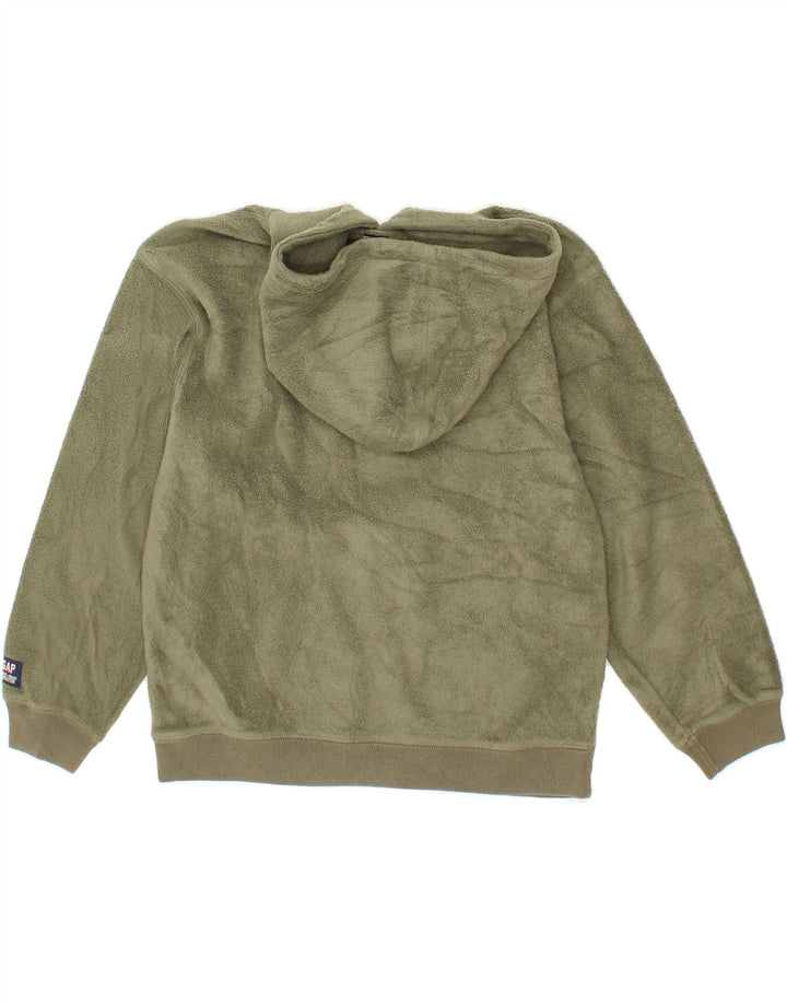 GAP Boys Hooded Fleece Jumper 11-12 Years Large Khaki Polyester Vintage Gap and Second-Hand Gap from Messina Hembry 
