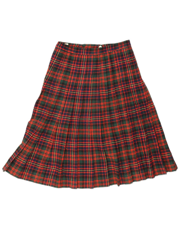 Винтажная женская плиссированная юбка-нож W28, средняя разноцветная клетка