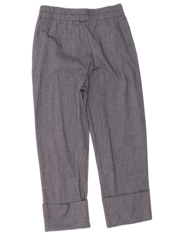 Женские прямые укороченные брюки Zara, маленькие W27 L24, темно-синие, хлопковые