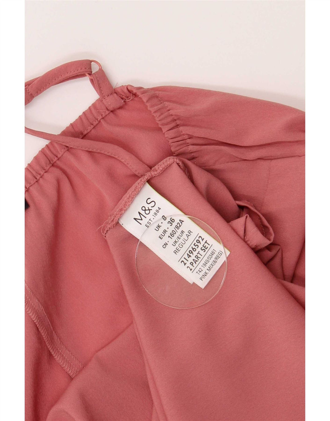 Marks & Spencer Womens Slip Dress UK 8 Small Pink Polyester