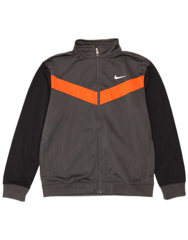 Спортивный костюм Nike для мальчиков, верхняя куртка 13–14 лет, XL, серый полиэстер с цветными блоками