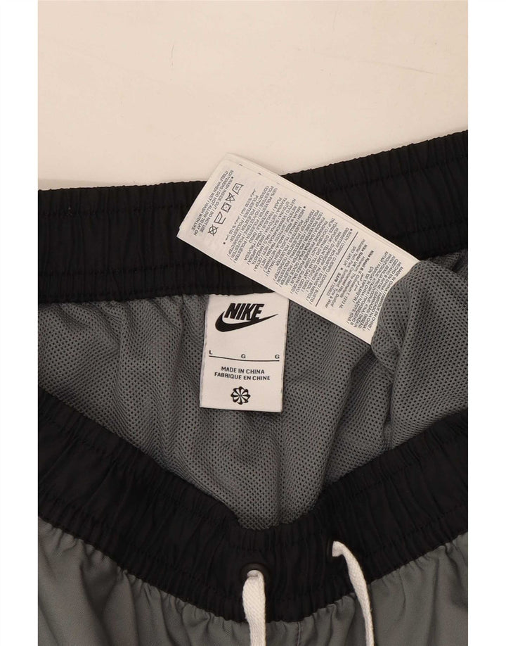 Мужские спортивные шорты Nike, большие серые цвета, полиэстер с цветными блоками