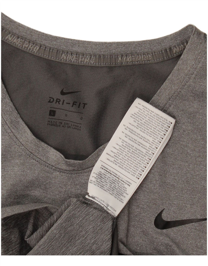 Женская футболка Nike Dri Fit Top UK 14, большой серый полиэстер