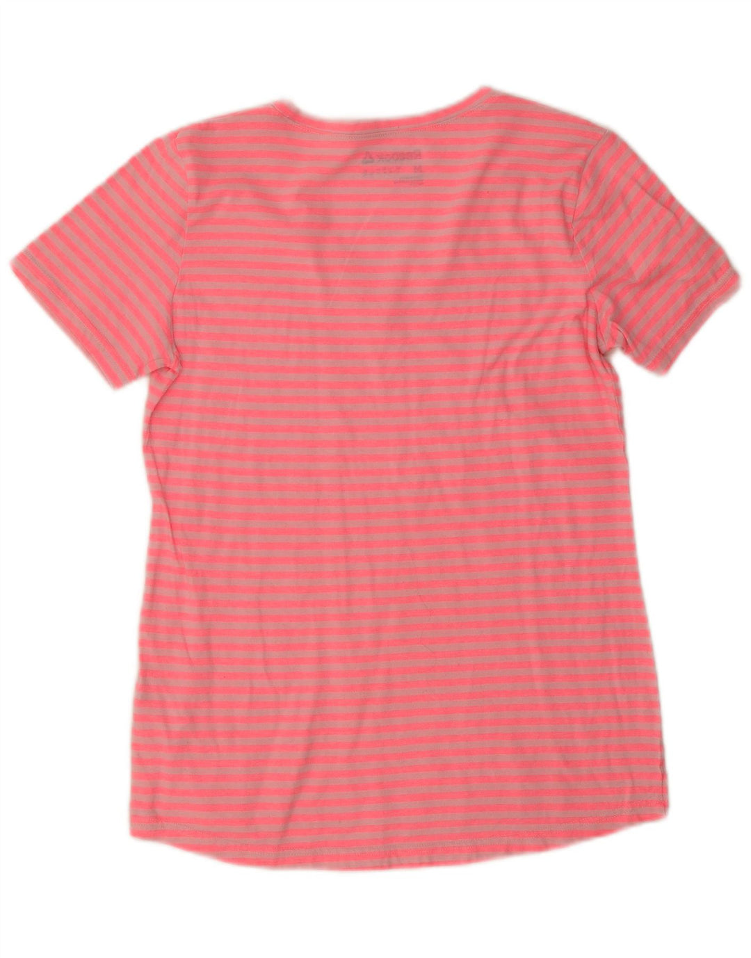 Женская футболка Reebok Top UK 12 Medium Pink Striped Polyester