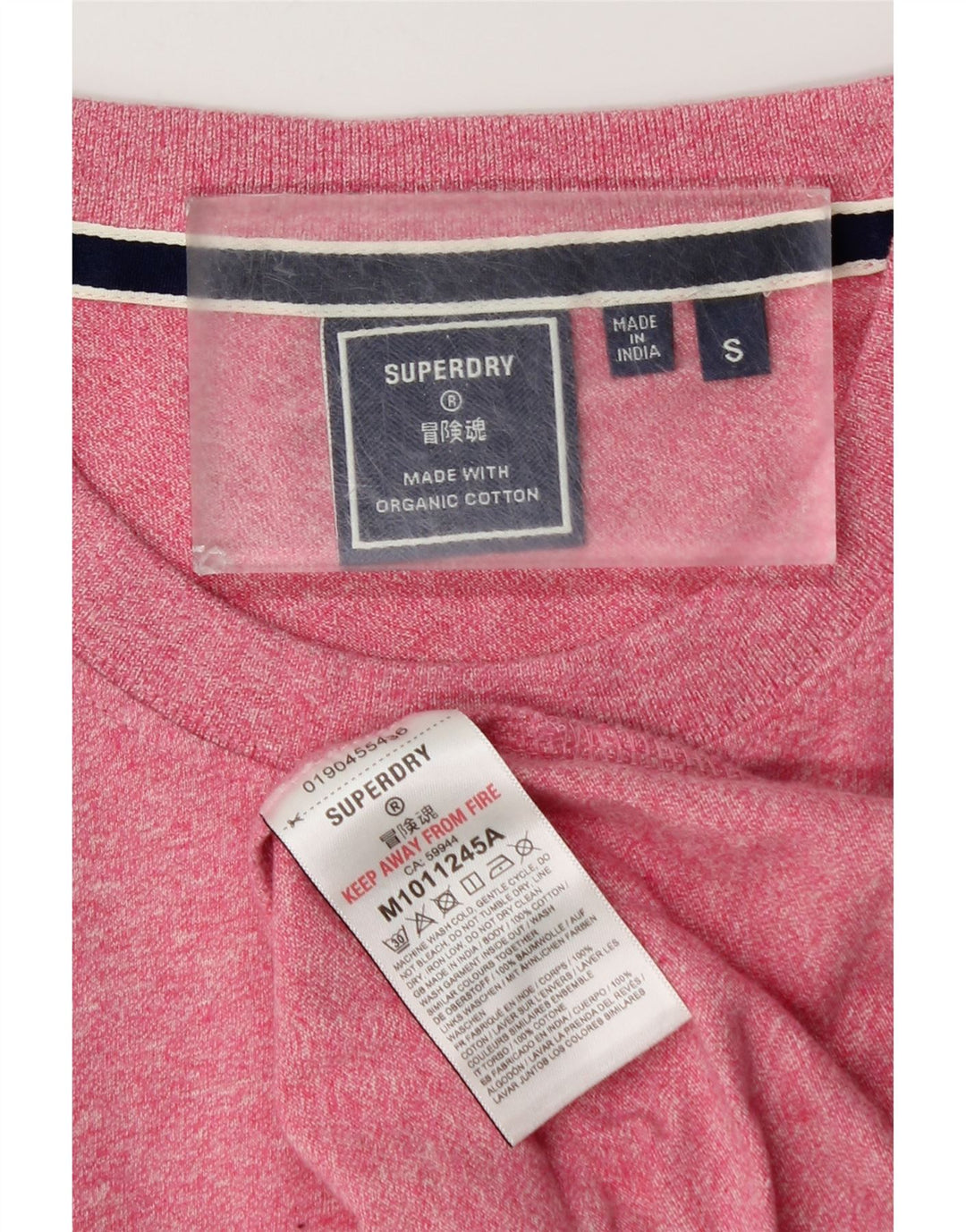 SUPERDRY Мужская футболка из хлопка маленького размера розового цвета