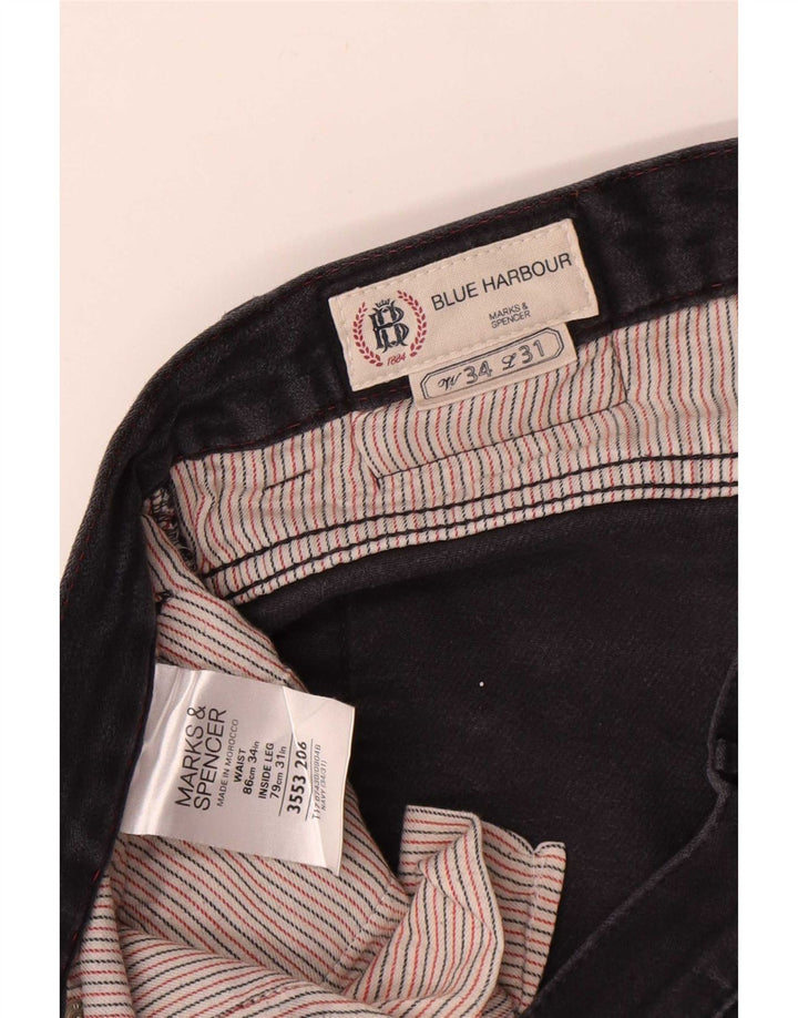 Мужские шорты-чиносы Marks & Spencer Blue Harbor W34, большие, темно-синие, хлопок