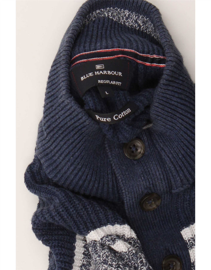 Мужской джемпер с воротником на молнии Marks & Spencer Blue Harbour, большой цветной блок