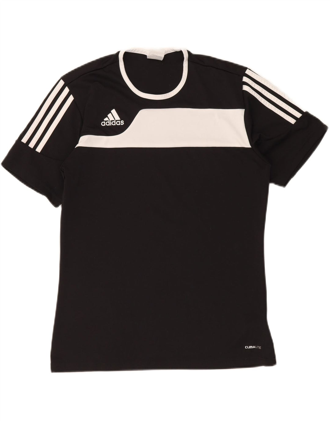 Мужская футболка ADIDAS Climalite, маленький черный полиэстер с цветными блоками