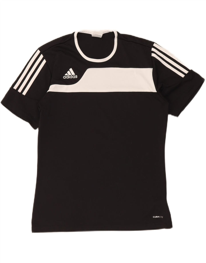 Мужская футболка ADIDAS Climalite, маленький черный полиэстер с цветными блоками