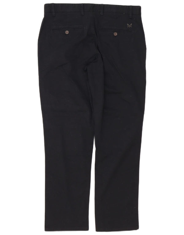 Мужские прямые брюки-чиносы Crew Clothing W34 L30, черные хлопковые