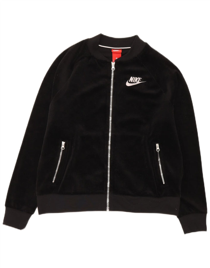 Женская велюровая спортивная куртка Nike UK 14, средний черный полиэстер
