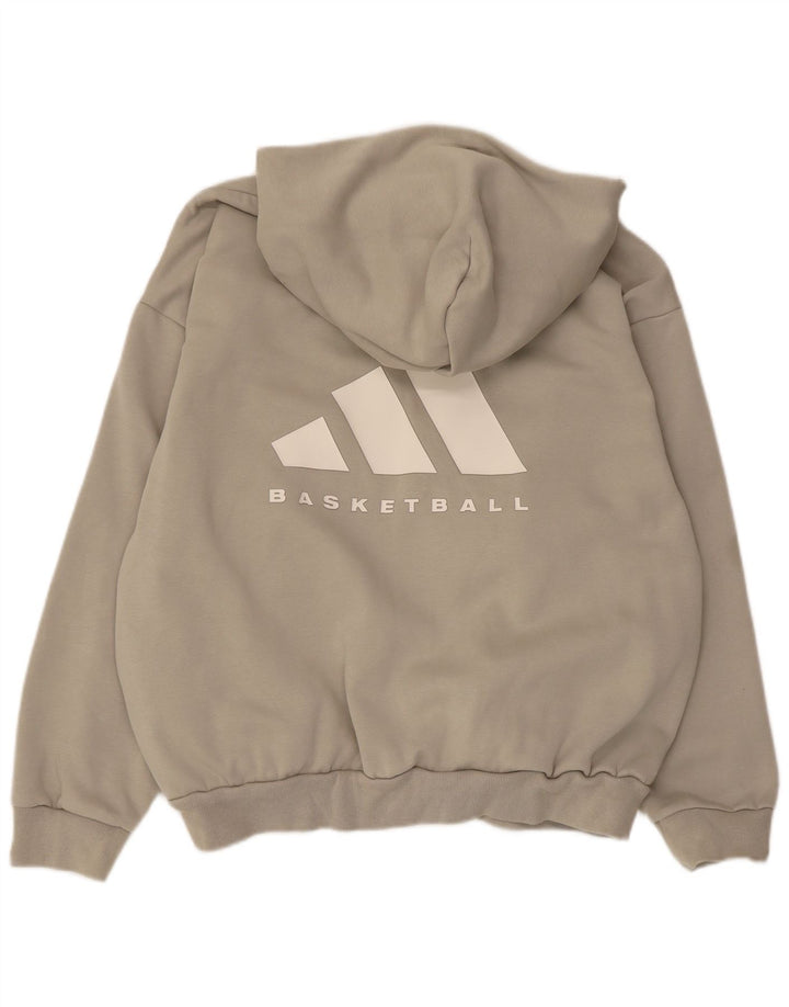 Мужской джемпер с капюшоном Adidas Oversized с рисунком, маленький бежевый