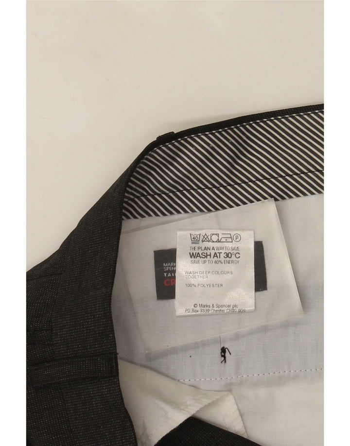 Мужские прямые костюмные брюки Marks & Spencer W40 L31 черные из полиэстера