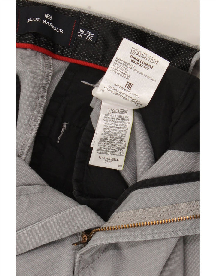 Мужские прямые брюки Marks & Spencer Blue Harbour W34 L33 серые