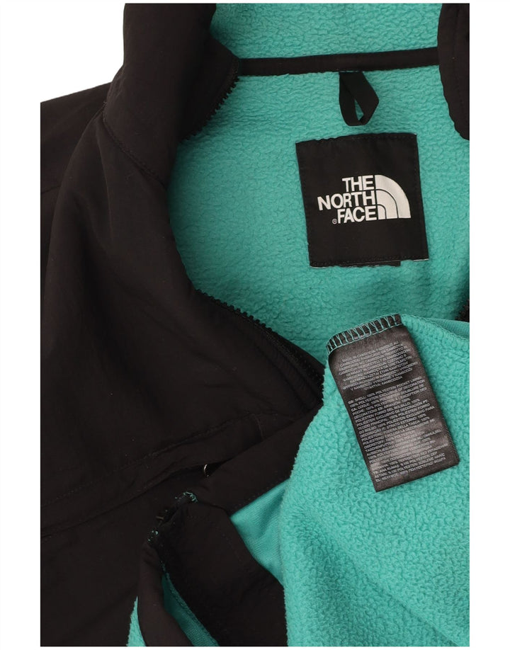 Мужская флисовая куртка THE NORTH FACE UK 36, маленькая, бирюзовая, с цветными блоками