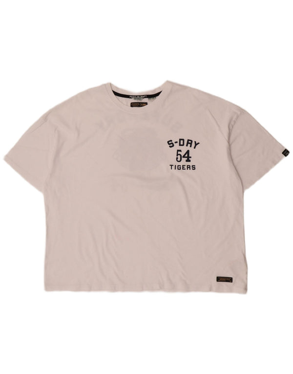 Женская укороченная футболка оверсайз с рисунком Superdry Top UK 16, большой белый хлопок