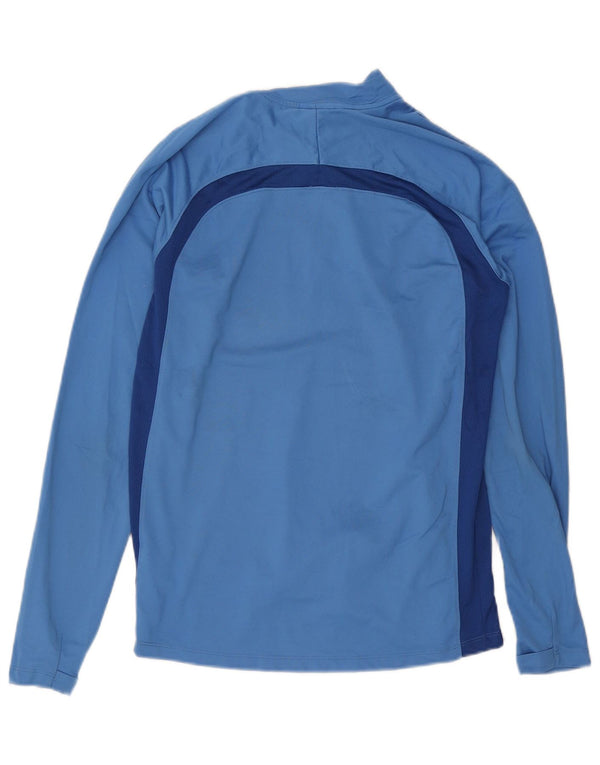 Мужской пуловер с воротником на молнии Nike Dri Fit, средний синий цветной блок