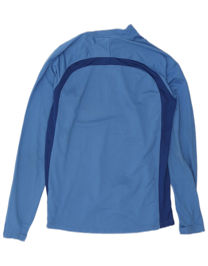 Мужской пуловер с воротником на молнии Nike Dri Fit, средний синий цветной блок