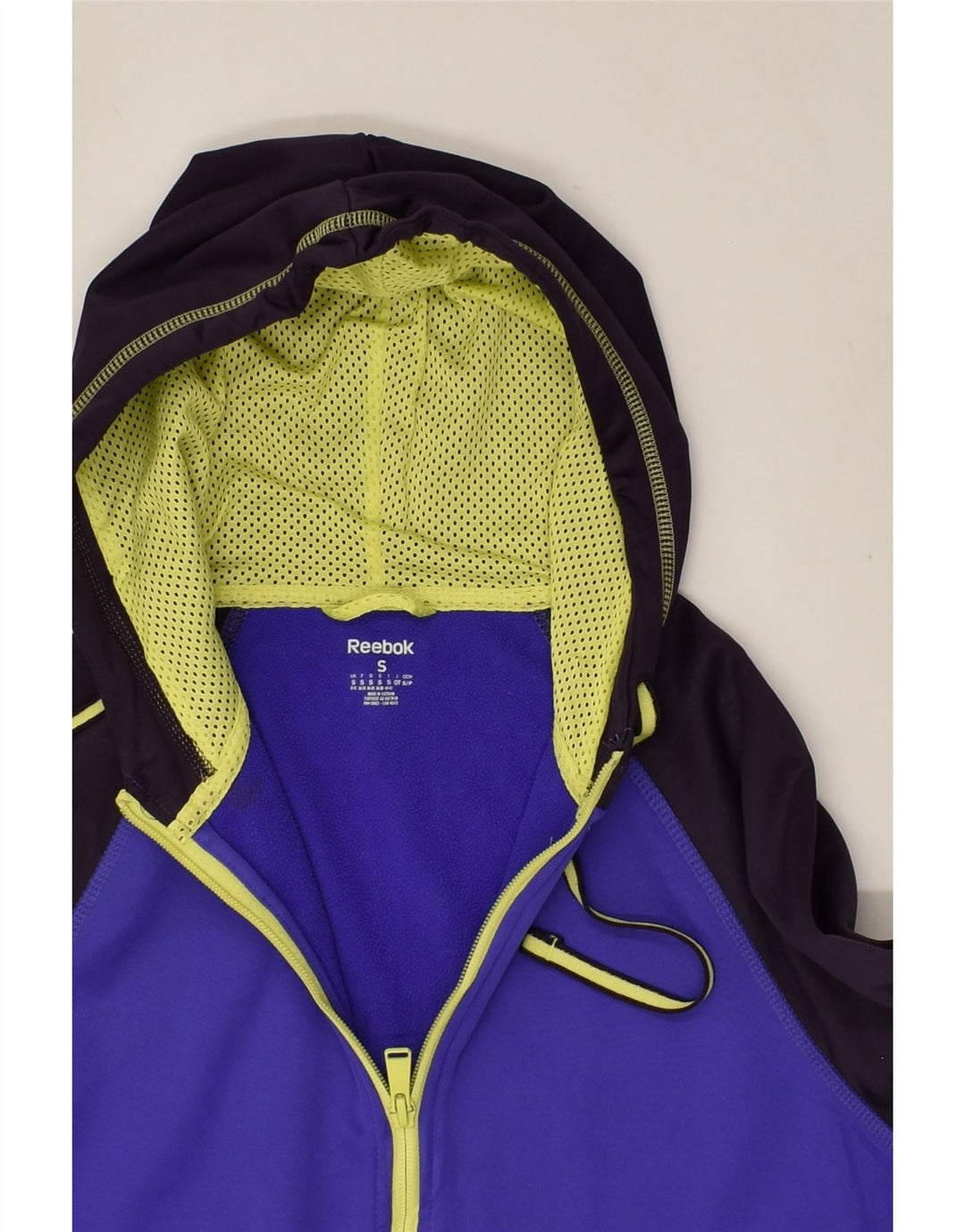 REEBOK Womens Zip Hoodie Sweater UK 8-10 Small Purple Colourblock | Vintage Reebok | Thrift | Second-Hand Reebok | Used Clothing | Messina Hembry 