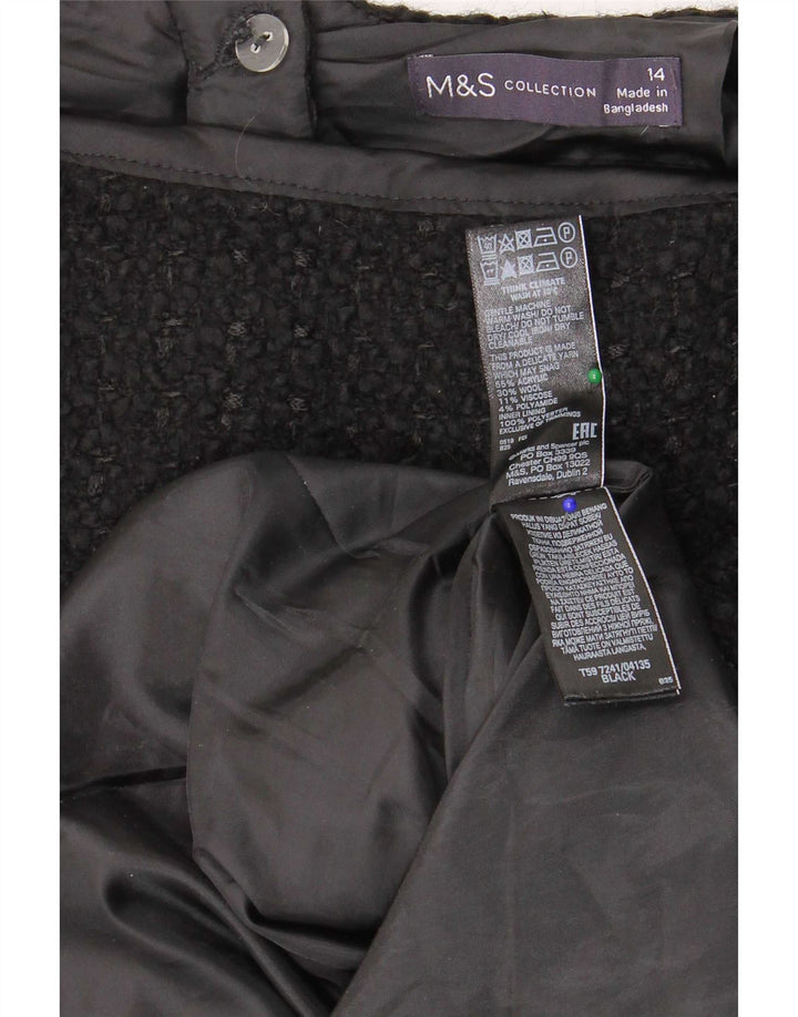Женская мини-юбка Marks & Spencer UK 14 Medium W32, черный акрил