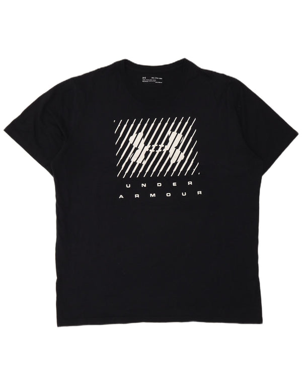 Under Armour Mens Heat Gear Graphic T-Shirt Top 2XL Navy Blue