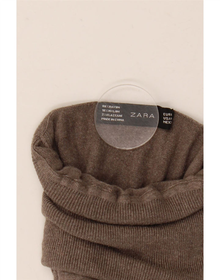 Женский джемпер с высоким воротником Zara UK 12, средний серый вискоза