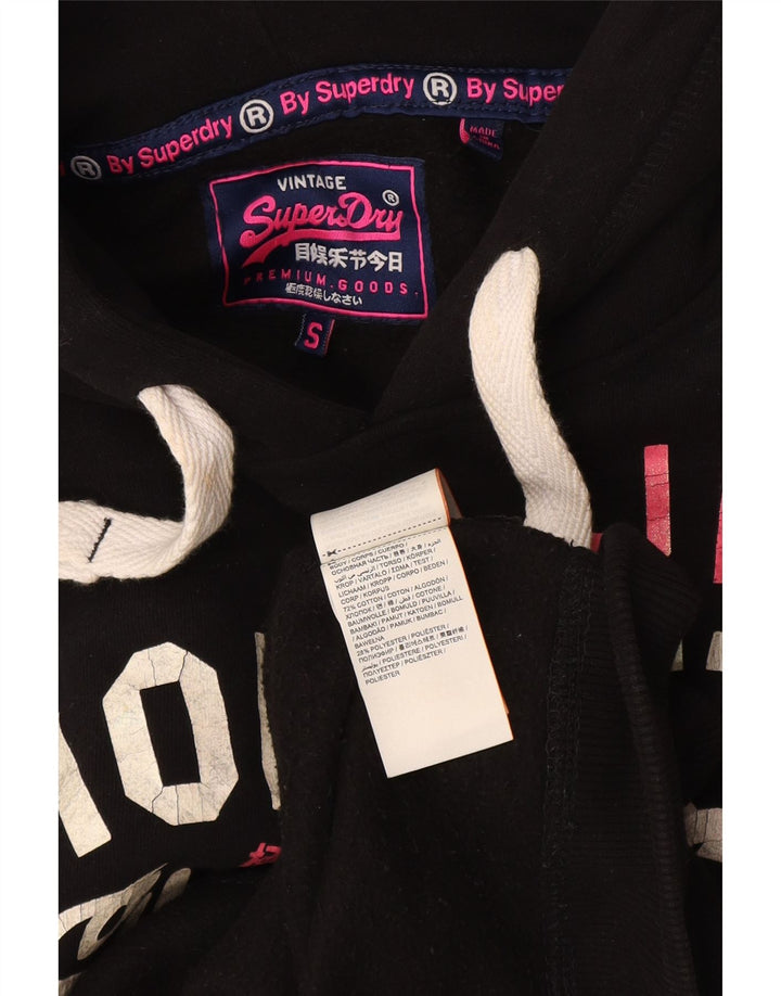 Мужской джемпер с капюшоном Superdry Hornets с рисунком UK 10, маленький, черный, хлопок