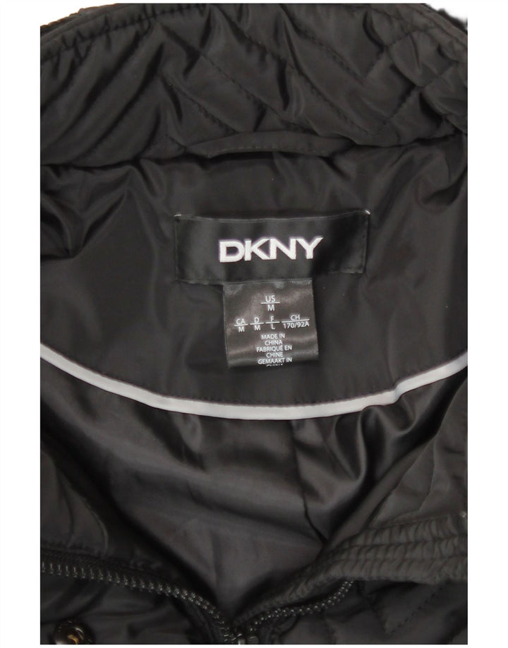 Женская ветровка с капюшоном Dkny UK 12, средний черный с шевроном