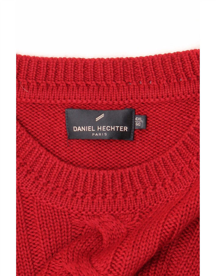 Мужской джемпер с круглым вырезом Daniel Hechter 4XL, бордовый, шерсть