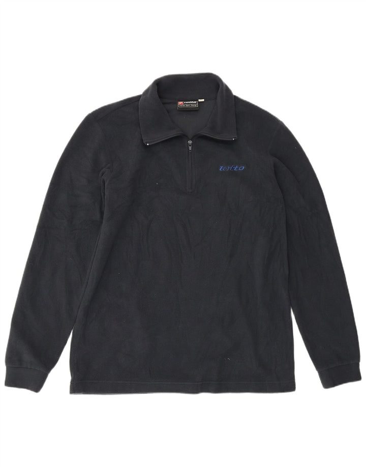 LOTTO Мужской флисовый джемпер с воротником на молнии, большой размер, темно-синий, полиэстер