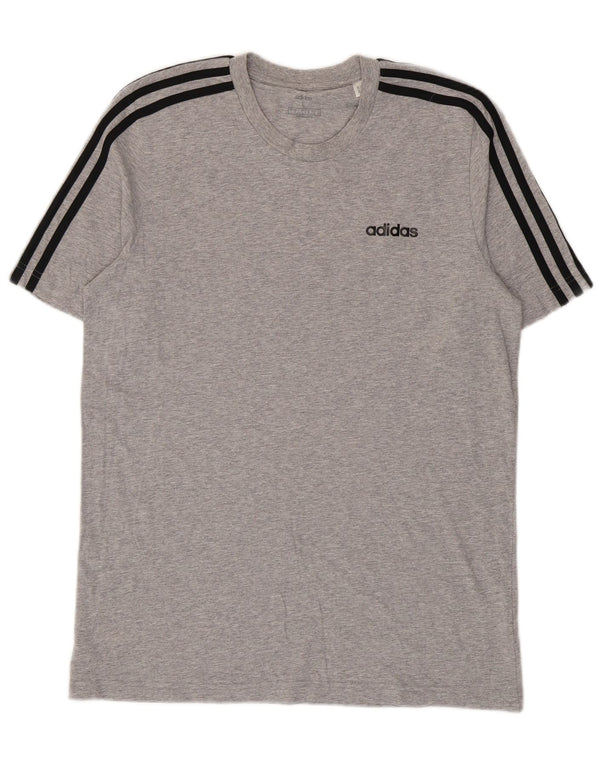 Мужская футболка Adidas Top большого размера из хлопка с крапинками серого цвета