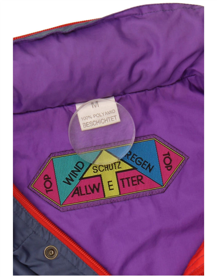 Мужская куртка-анорак VINTAGE с капюшоном UK 38, средний темно-синий, цветной блок