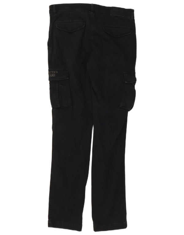 Мужские брюки-карго Aeronautica Militare W34 L34, черные хлопковые армейские брюки