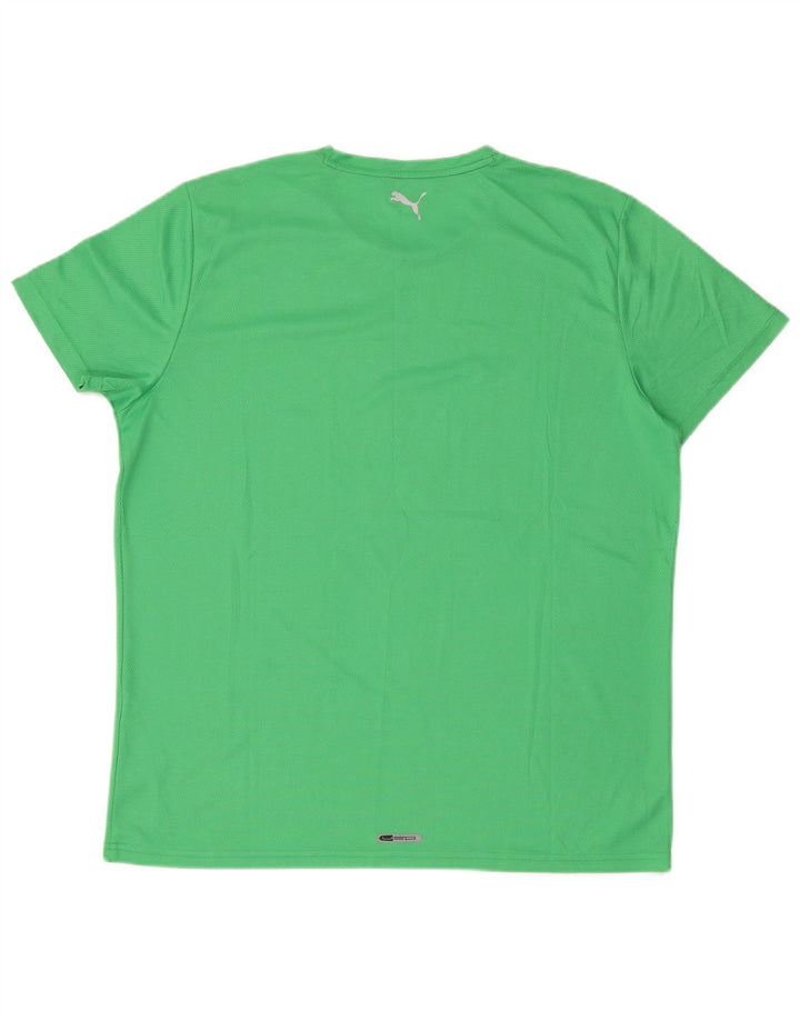 PUMA Mens Graphic T-Shirt Top XL Green Polyester