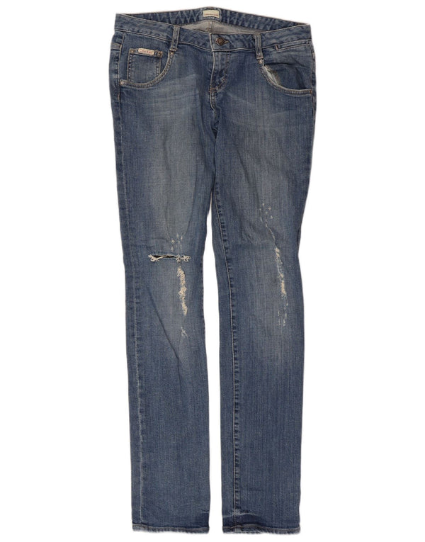 Женские потертые узкие джинсы Calvin Klein W30 L33, синий хлопок