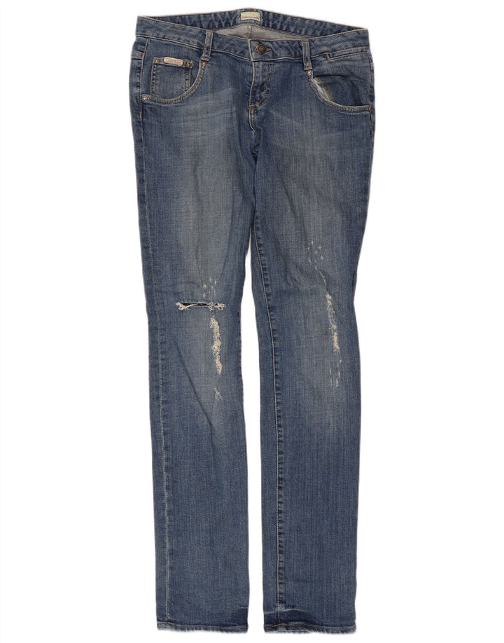 Женские потертые узкие джинсы Calvin Klein W30 L33, синий хлопок