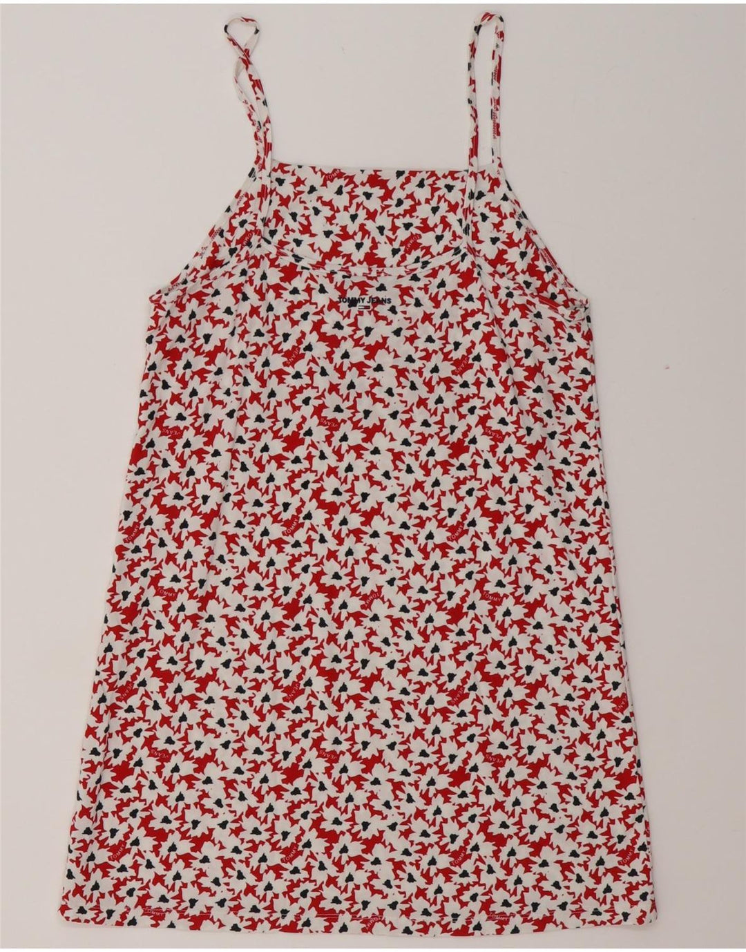 TOMMY HILFIGER Женская блузка с абстрактным узором UK 12 Средний красный