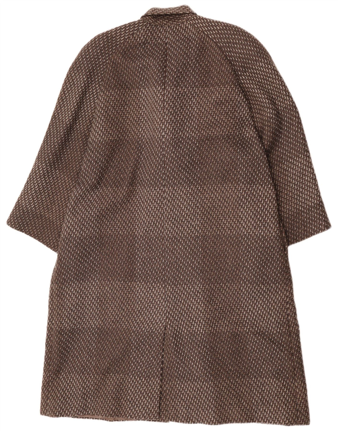 Винтажное женское пальто EU 44 XL из коричневой полосатой шерсти