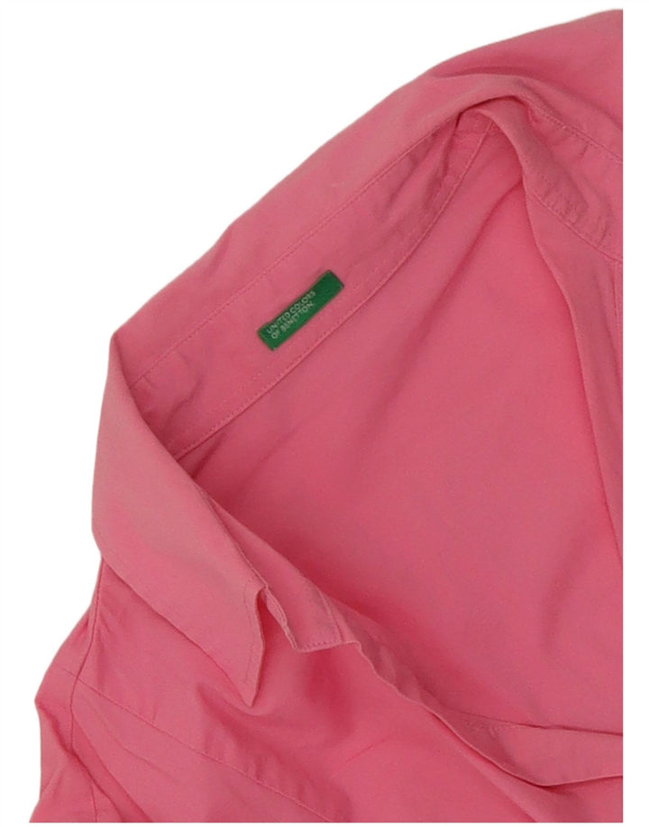 Женская пуловерная рубашка Benetton UK 12, средний розовый