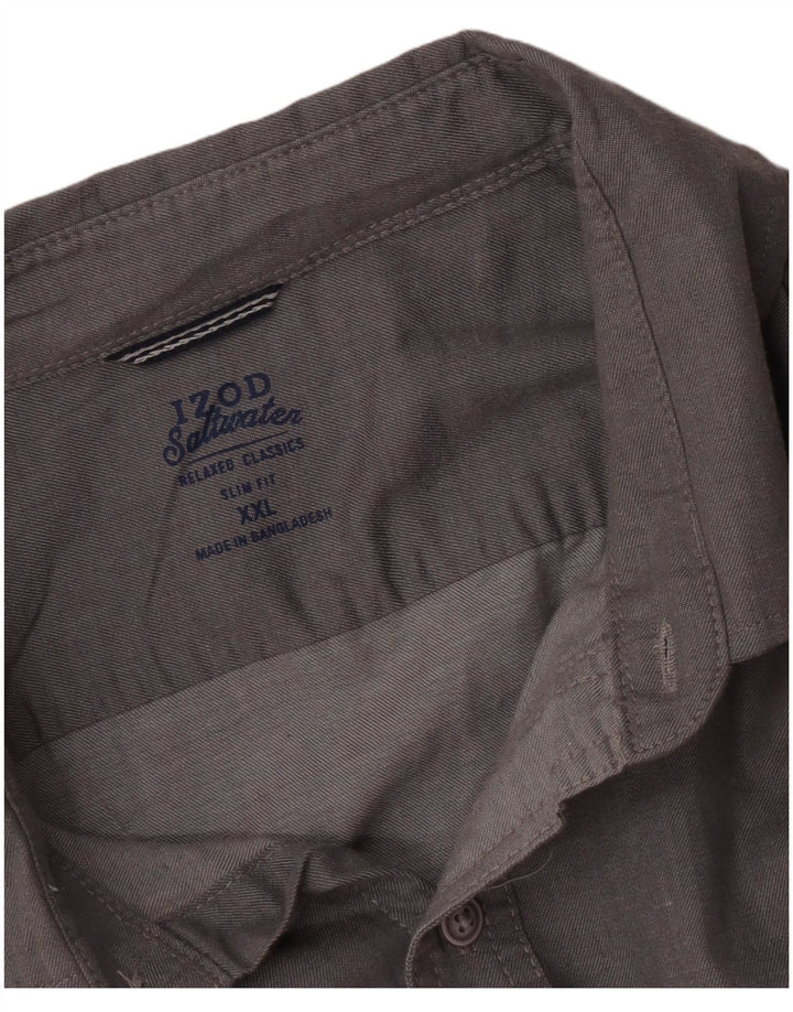 Мужская рубашка приталенного кроя Izod Salt Water 2XL серая