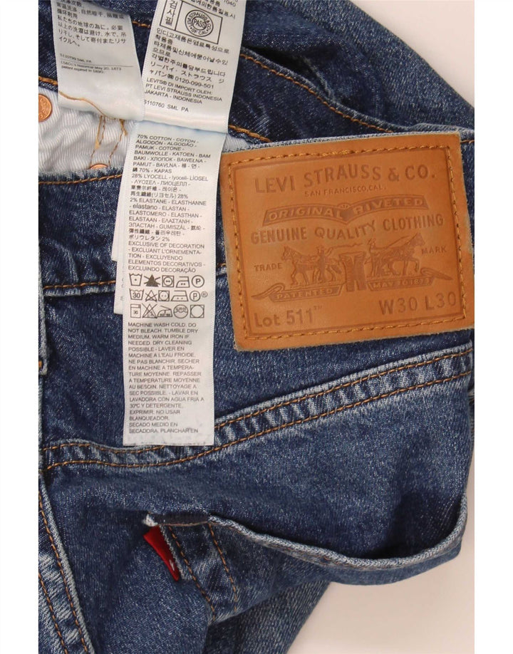 Мужские джинсы Levi's 511 Slim W30 L30 синие, хлопок